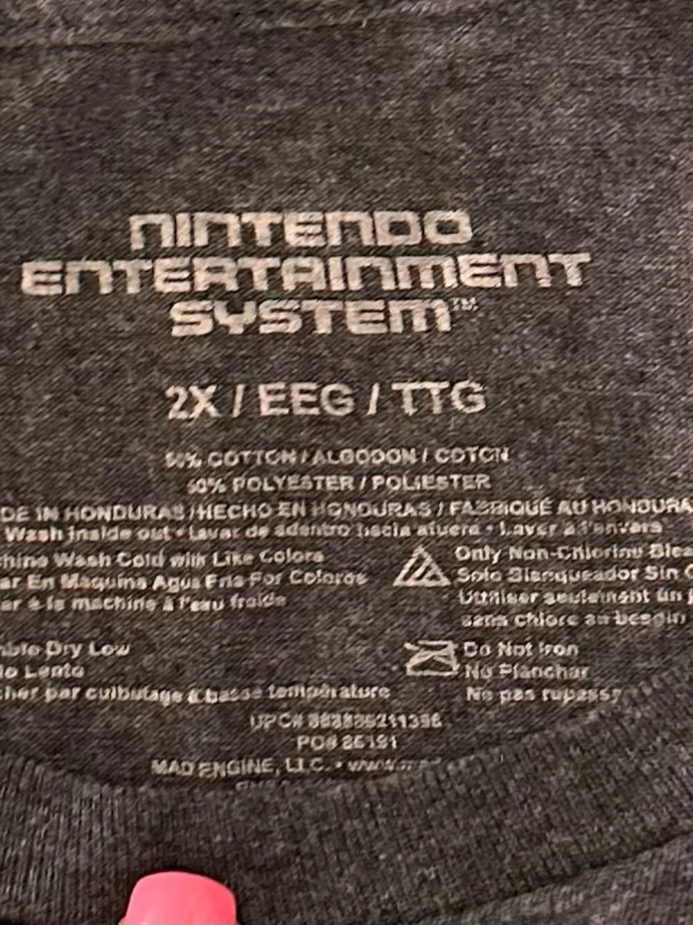 Nintendo Gray Heather Logo Tee with White Print